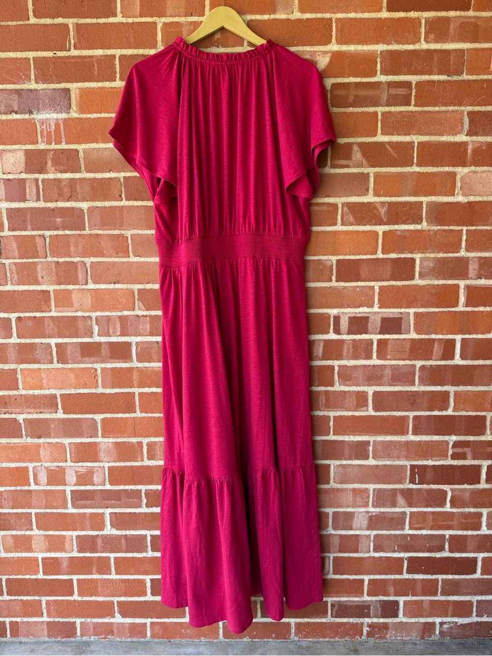 NWT Boden Tala Tiered Jersey Maxi Dress in Pomegranate Size 16/18 - Picture 6 of 9